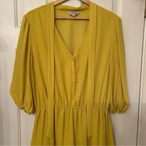 Nanette Lepore Mustard 3/4 Sleeve Dress
